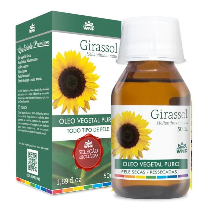 Óleo Vegetal Girassol 50ml - 100% Puro e Natural - WNF - Óleo Vegetal ...