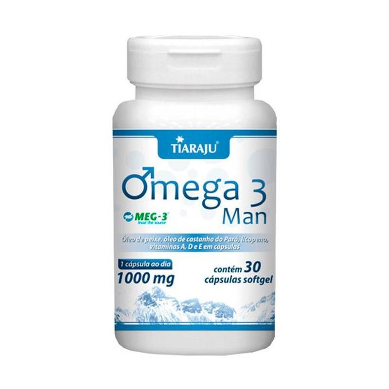 Omega 3 Homem 1000mg com 30 cápsulas softgel - Tiaraju - Ômega 3 / Óleo ...