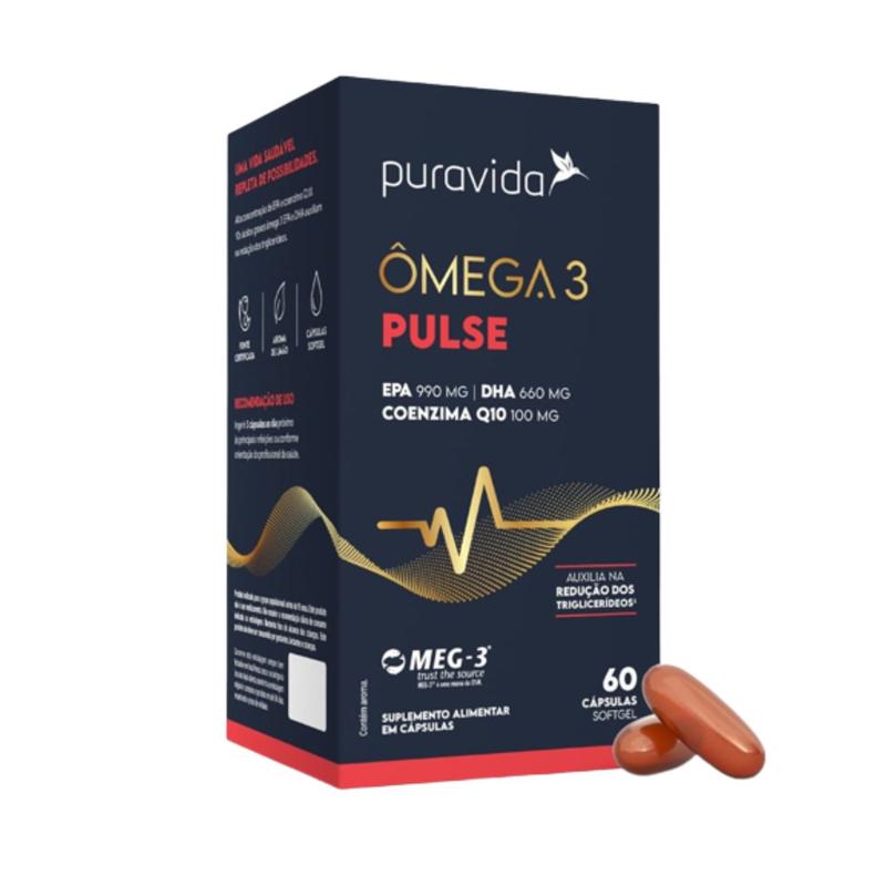 Ômega 3 Pulse 60 Capsulas EPA 990 mg DHA 660mg + Coenzima Q10 100mg