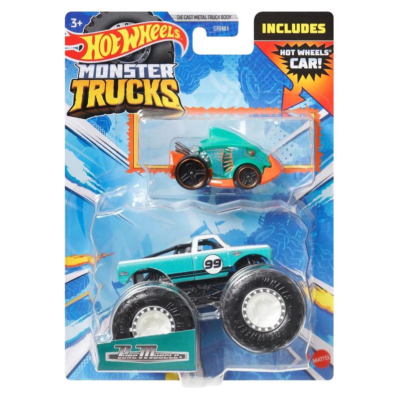Pack Monster Trucks Veículo c/ Carrinho Hot Wheels - 1/64 - Mattel ...
