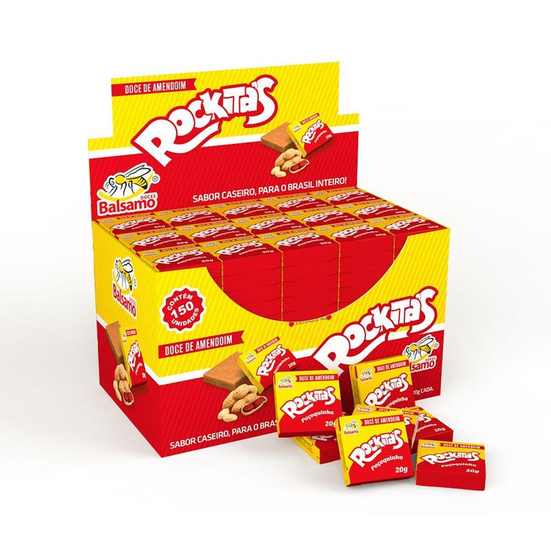 Paçoca Rockitas Doce De Amendoim C/ 150uni 20g Cada - Balsamo - Paçoca ...
