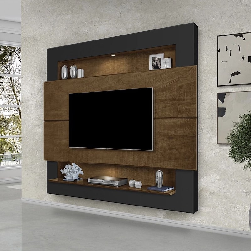 Painel 163 cm para TV Sala Cor Malbec/Preto Ref:592 - Casa & Sonhos ...