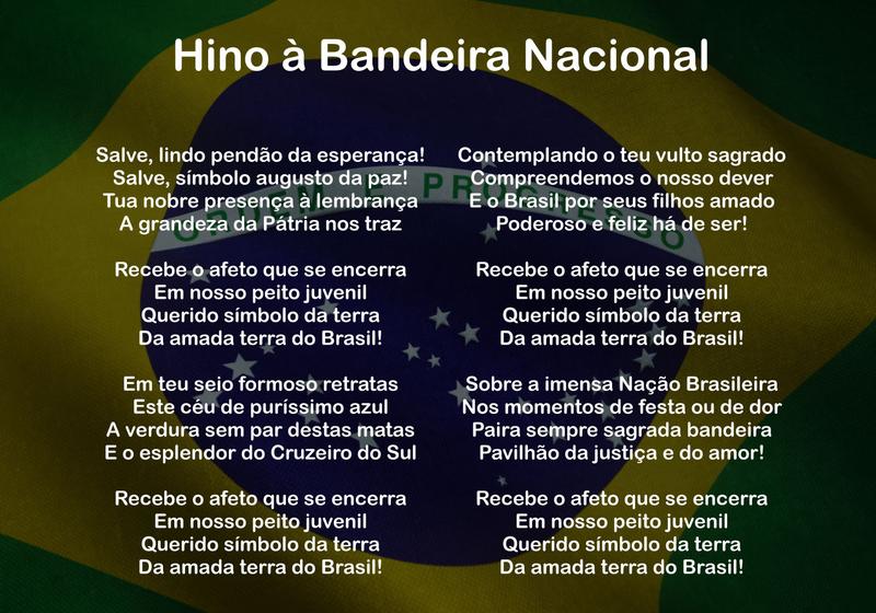 Painel Educativo em Lona Hino a Bandeira Nacional Bandeira do Brasil ...