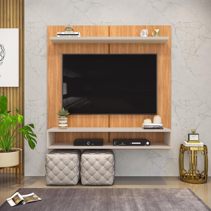 Painel para TV até 50 Polegadas 1 Prateleira Théo DJ Móveis Carvalho ...