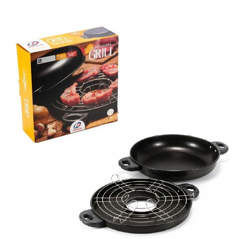 Panela Churrasqueira de Fogão- Churrasco Grelhado Sem Fumaça c/cx ...