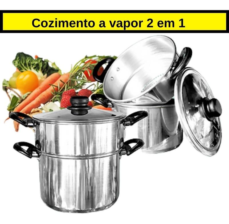 Panela De Cozimento Legumes A Vapor Em Aluminio Polido 2 X 1 - IMP ...