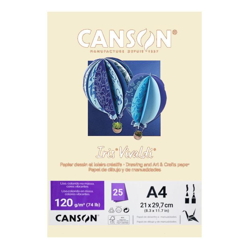 Canson C200040782 - Feuille Iris® Vivaldi® A4 240g/m², Coloris Jaune D'or 5