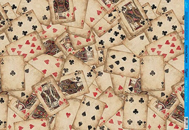 Papel Decoupage Pd-912 Cartas Baralho 34,3x49 - Litoarte - Decoupage ...