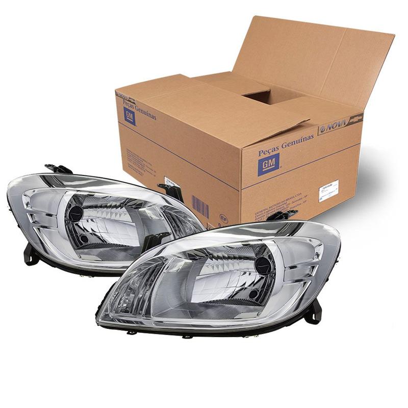 Par De Farol Cromado Original Pecas Genuinas Gm Prisma celta Kit959 ...