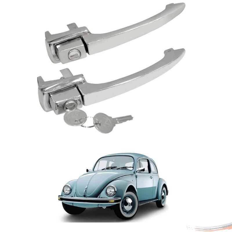 Par Maçaneta Externa Cromada C/ Chave Fusca 59 a 77 2 Portas ...