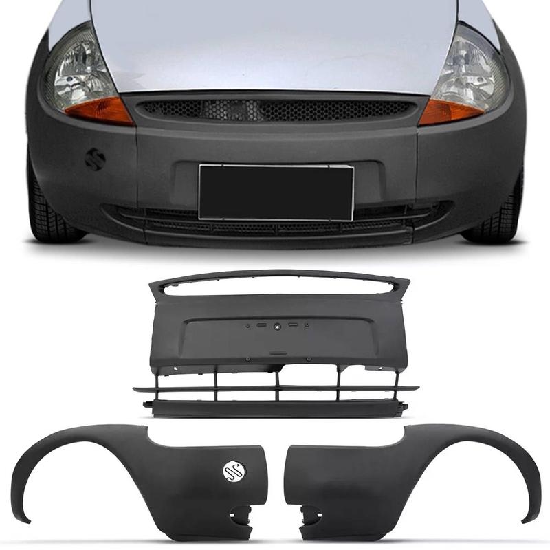 Parachoque Dianteiro Ford Ka 97 98 99 2000 2001 2002 Preto Central ...
