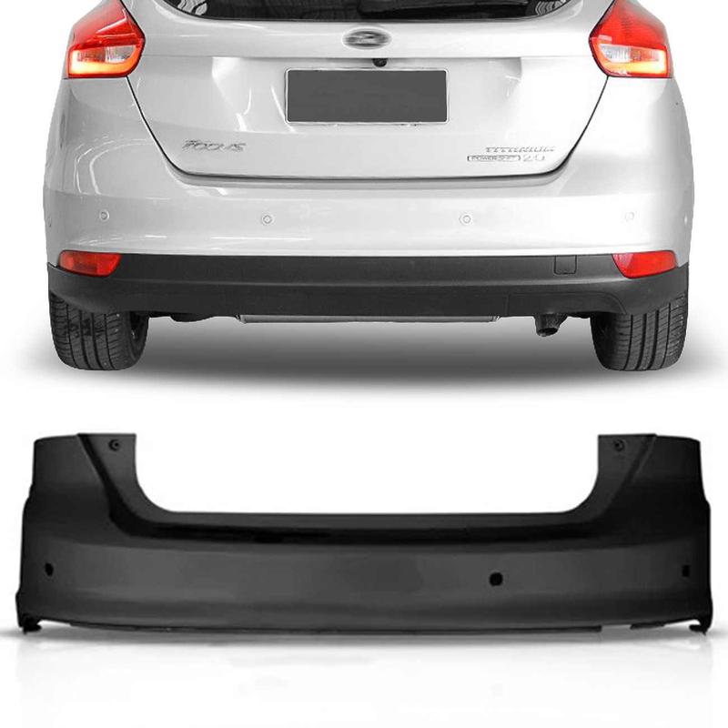 Parachoque Traseiro Focus Hatch 2015 2016 2017 Cinza Escuro Liso - IMP ...