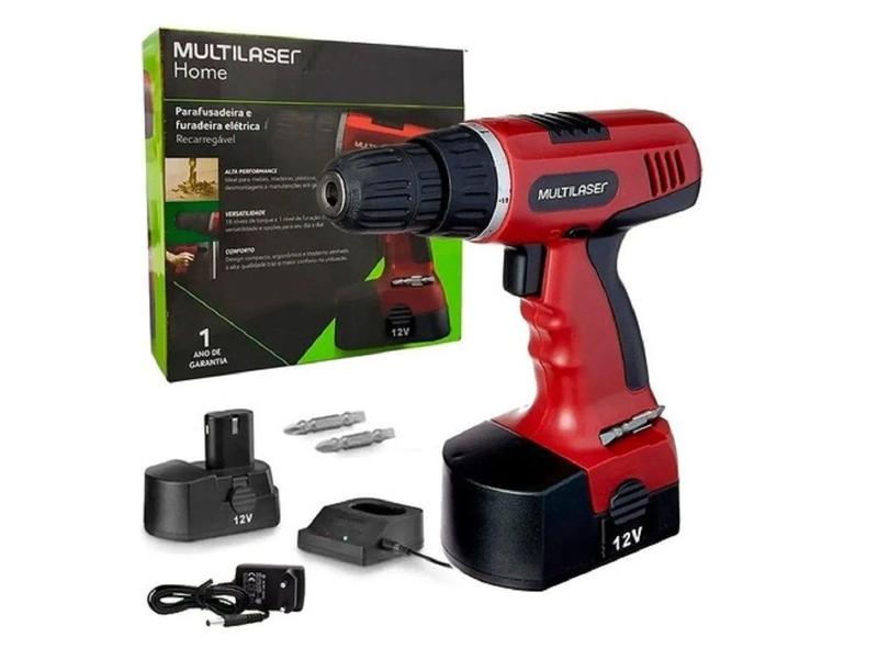 Parafusadeira Furadeira Elétrica Multilaser Bivolt 12V Recarregável ...