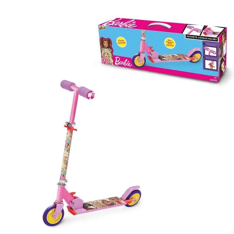 Patinete da Barbie 2 Rodas c/ Freio e Antiderrapante 3+ Fun - Patinetes ...