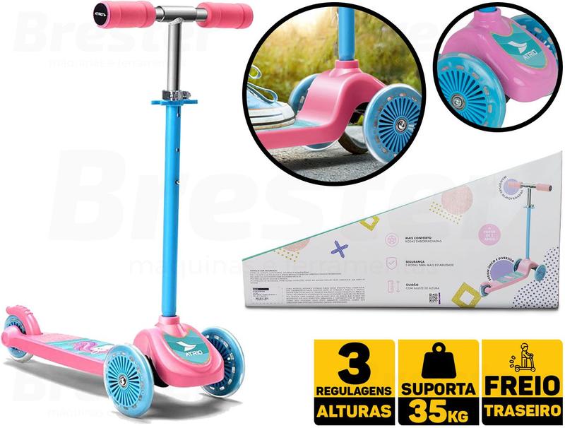 Patinete Feminino Infantil 3 Rodas Unicornio Atrio C/ Freio - No Magalu ...