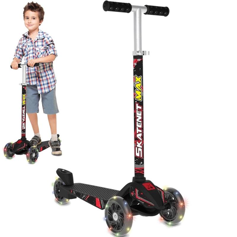 Patinete Infantil Bandeirante Skatenet Max LED 120kg Black - Patinete ...