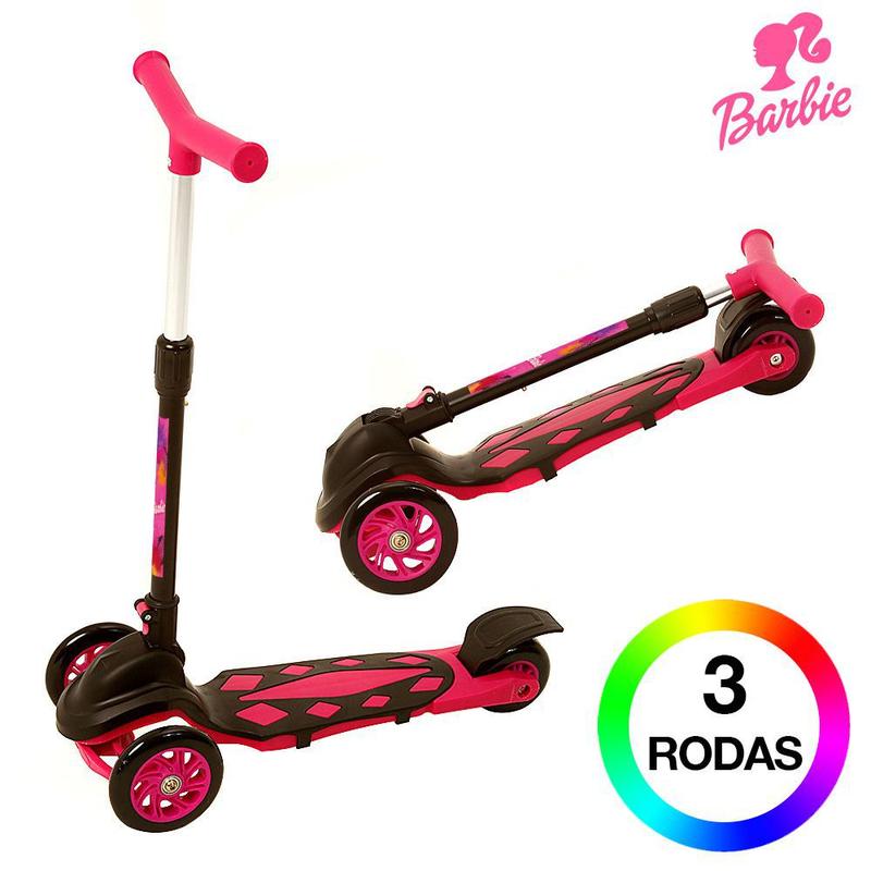 Patinete Infantil Barbie de 3 Rodas DM Radical - DM Toys - Patinete ...