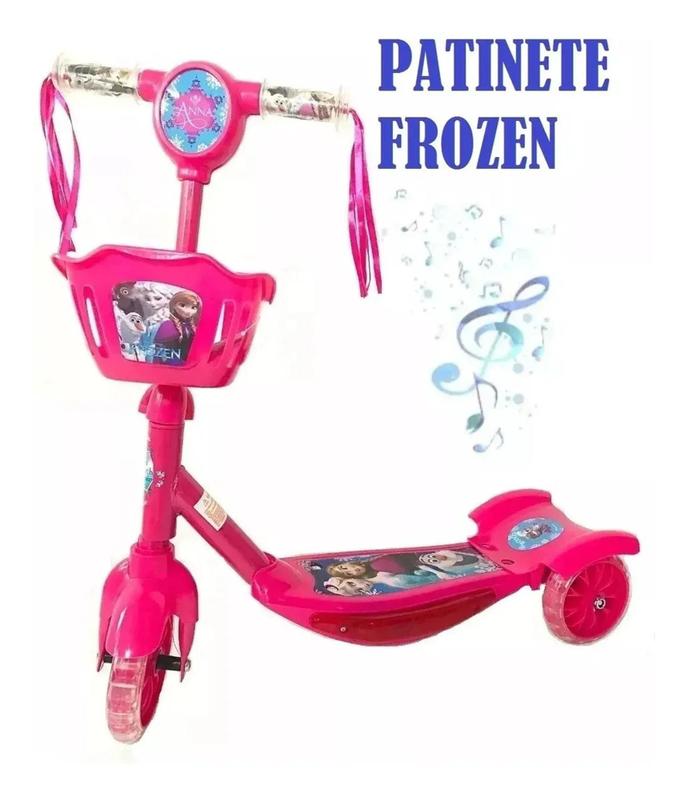 Patinete Infantil frozen 3 Rodas Com Luzes Musical - wen - Patinete ...