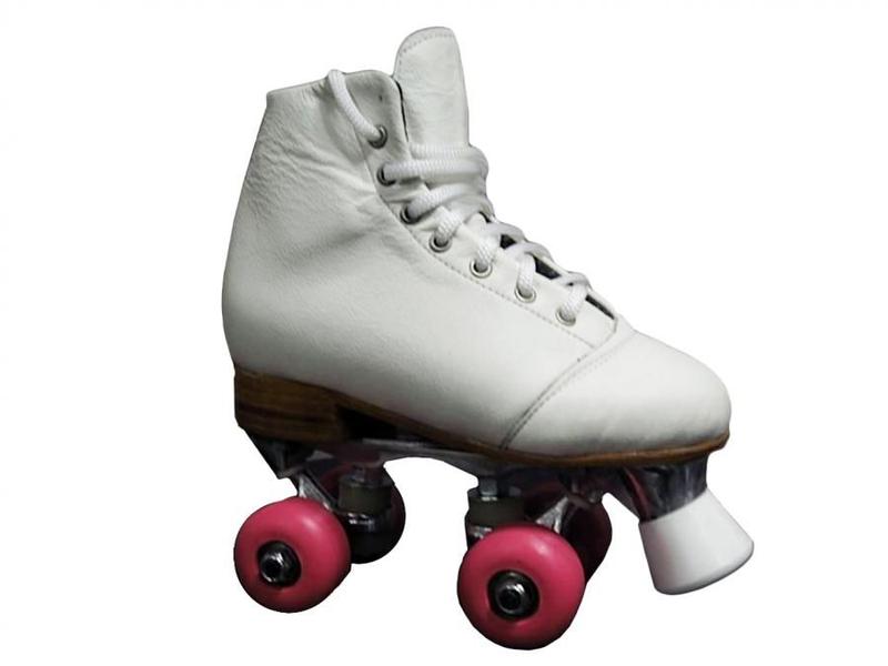 Vintage des années 1980 patins à roulettes neufs dans la boîte Roller Derby rouge blanc et bleu - France