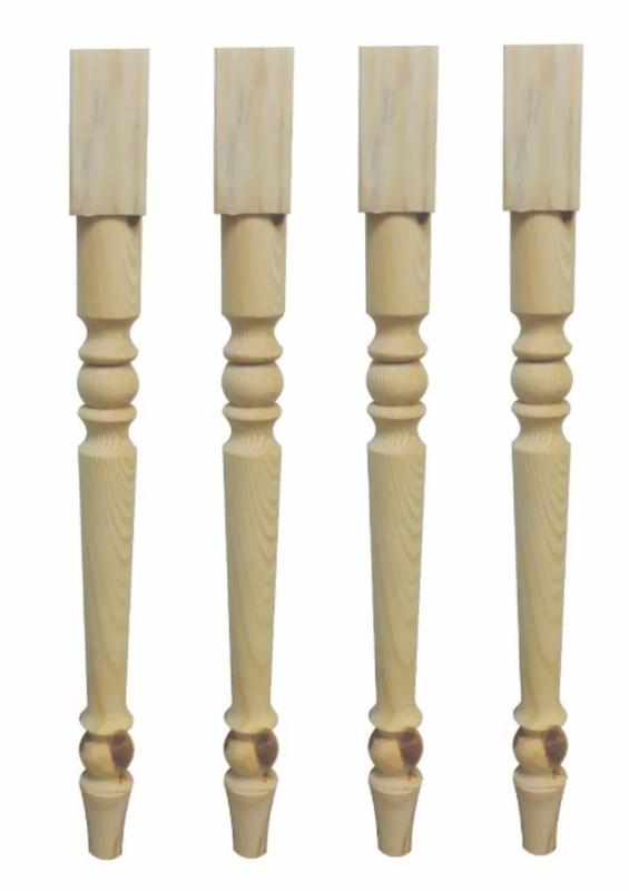 Pé De Mesa Torneado Em Madeira Pinus Com 80Cm Kit Com 4 Pés - Dema ...