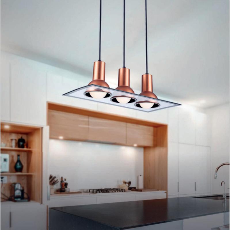 Pendente multhi quadrado 3 cobre/preto startec - Pendente - Magazine Luiza