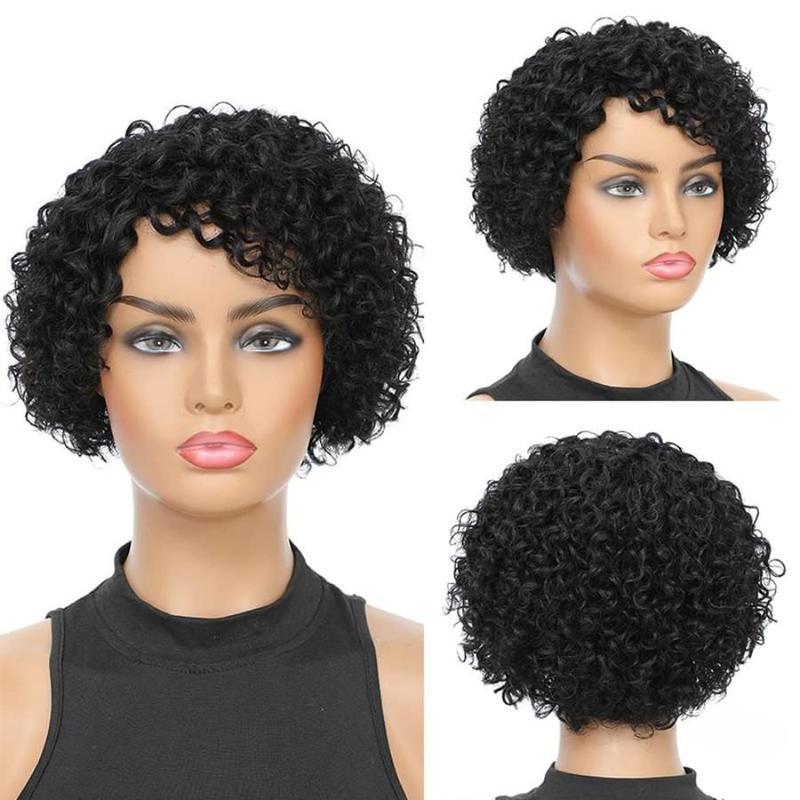 Peruca Cabelo Humano Curta Cacheada Afro Aparência Natural - Fashion ...