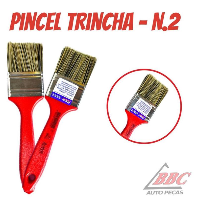 Pincel Trincha Vermelho Para Esmalte Sintético e Tinta Óleo N.1/ N.2 ...
