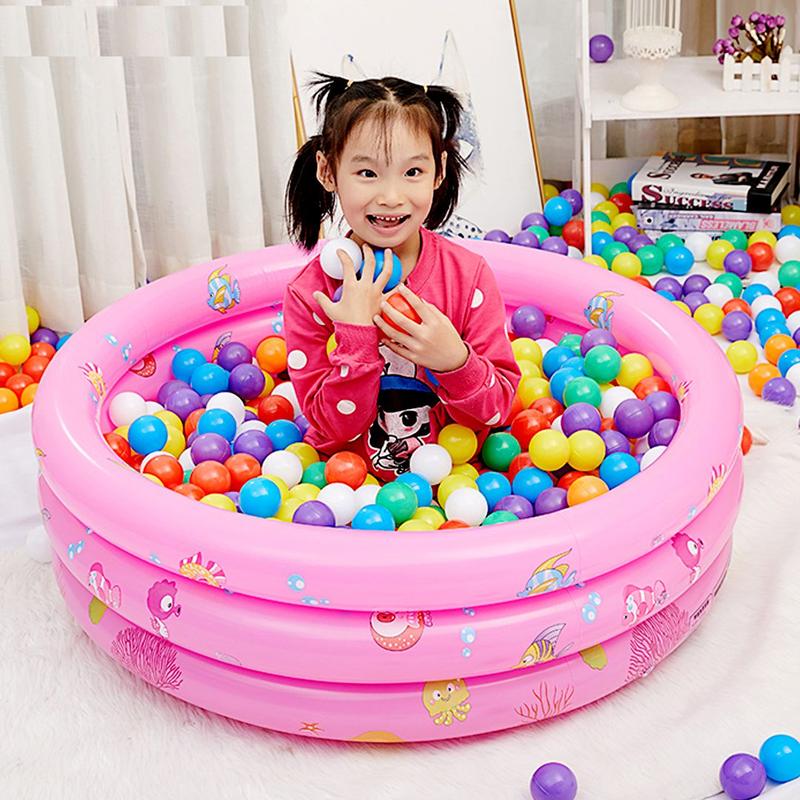 Piscina Infantil Inflável Bolinhas e Água 90 Litros 3 Anéis Inflável ...