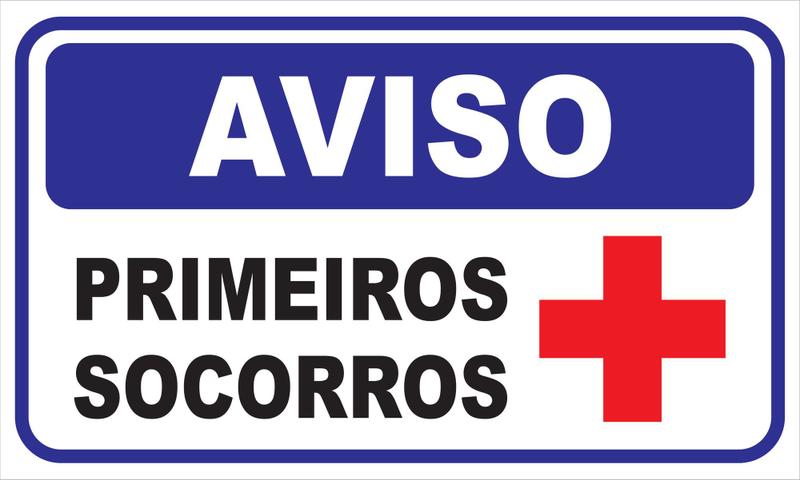 Placa Aviso Primeiros Socorros - 1 Unidade - Ripublic - Placa de ...