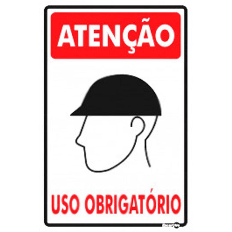 Placa ps-84 atenção ( capacete ) uso obrigatório 0,80mm 20x30 ...