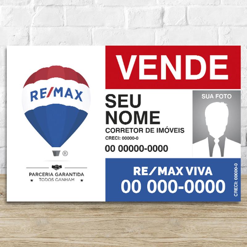 Placa Remax com Foto 60x40 - silk plac - Placa de Sinalização de ...