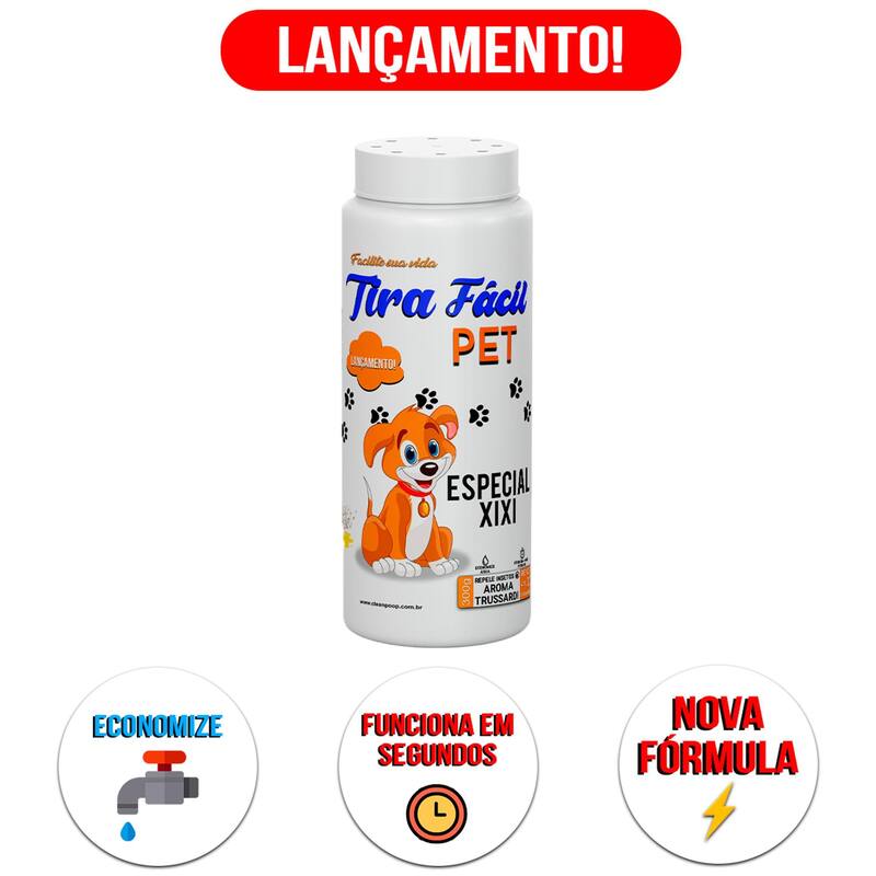 Pó Higiênico Tira Fácil 300G SUPER ABSORÇÃO de Xixi e Líq. em Segundos ...