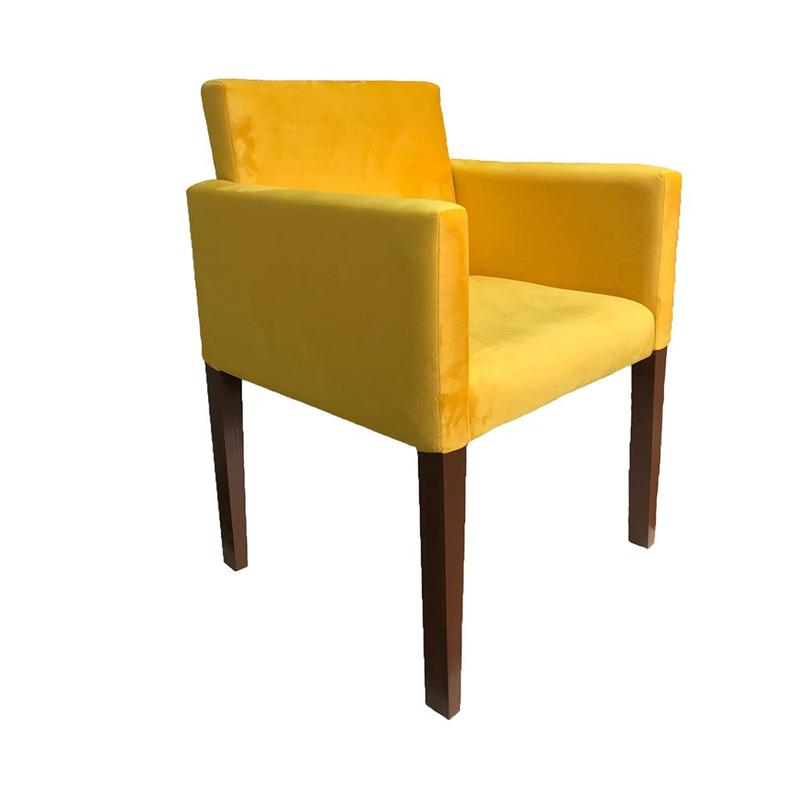 Poltrona Nina Tecido Suede Escritório Estofada - Amarelo - RUD HOUSE ...