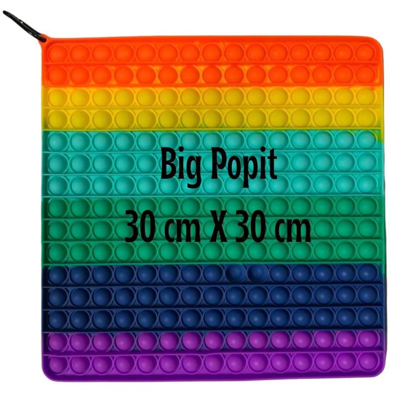 Popit Quadrado Colorido Grande 30x30 - Pop It - Pop It / Bolha Anti ...