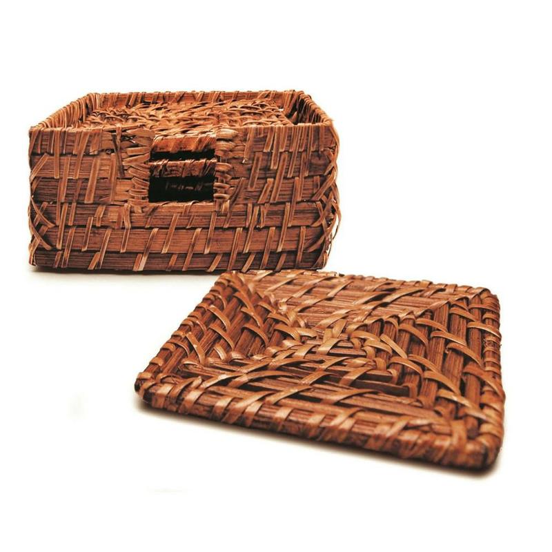 Porta Copo Rattan Quadrado 7 Peças - Tyft - YOI - Tapete para Copos Bar ...