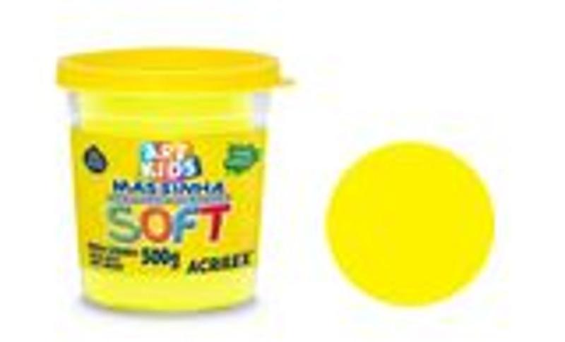 Pote de massinha de modelar 500g soft amarela - acrilex - k - Massinha ...