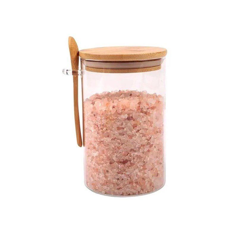 Pote de vidro hermético com tampa e colher de bambu 750ml Rizzo