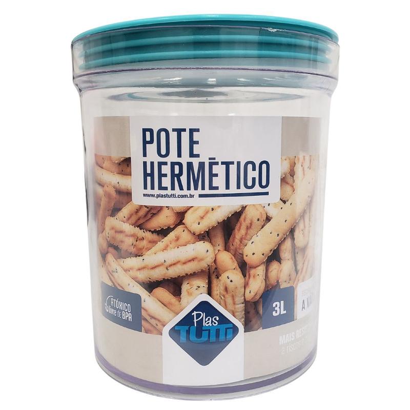 Pote Hermético Redondo e Resistente 3 Litros Sortido - Plas Tutti ...