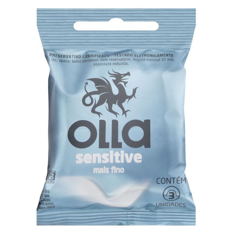 Preservativo Camisinha Olla Sensitive 3 Unidades Olla Branco 3Un Pacote ...