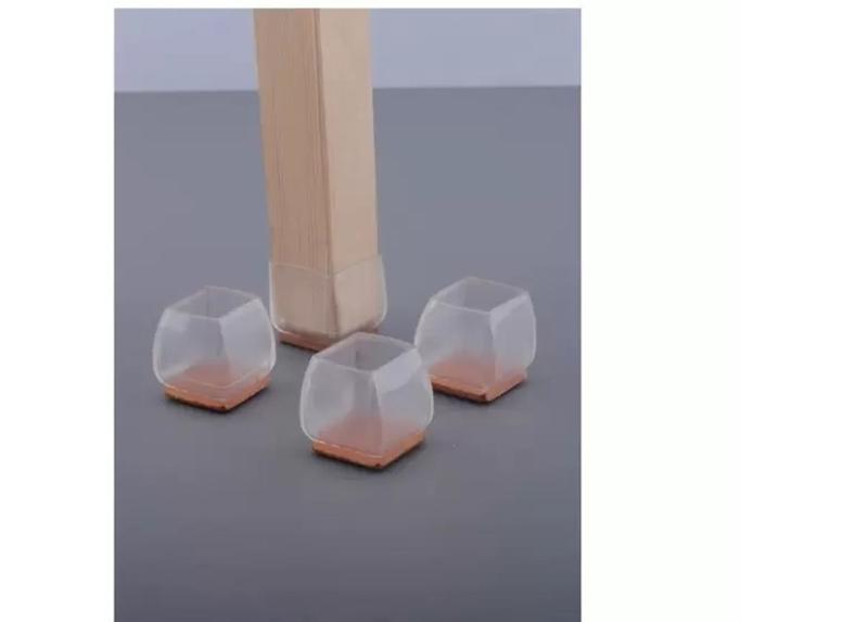 Protetor de Pé de Mesa Cadeira quadrado Silicone Com Feltro 30 MM x 30 ...