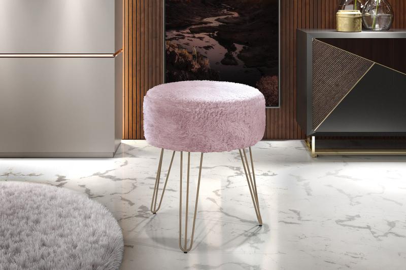 Puff Rosa Puff Pelucia Luxo Descanso Sala Quarto Rosa Luanda - AFETIVA DECOR ...