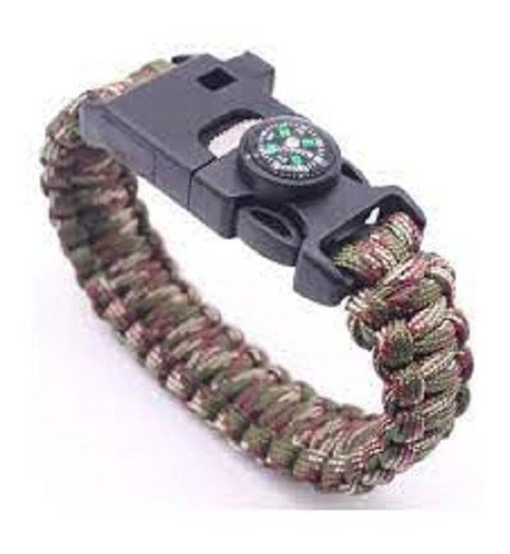 Pulseira Bracelete Paracord Masculino, Tático, Militar, 6x1 serra ...