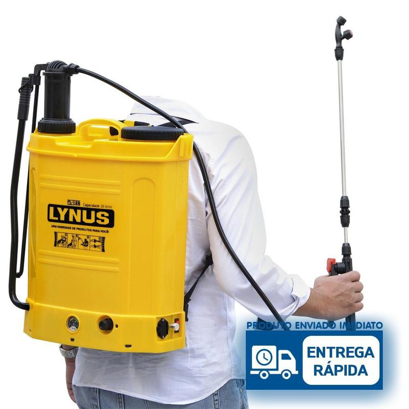 Lynus Pulverizador 18l Costal Bateria Elétrico/manual Lynus Pl-18b ...