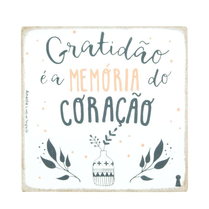 Quadro Box Gratidao é a Memoria do Coração 12x12cm - Amanhã te conto um ...