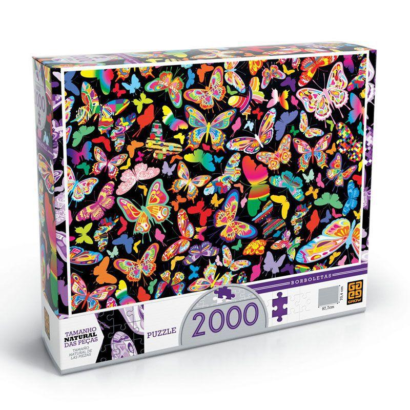 Quebra Cabeça 2000 Peças Puzzle Borboletas Grow - Quebra-Cabeça ...