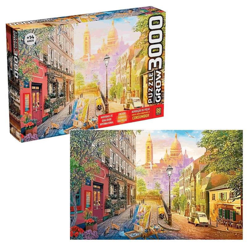 Quebra-Cabeça 3000 Peças Paisagem Montmartre Puzzle Grow - Quebra ...