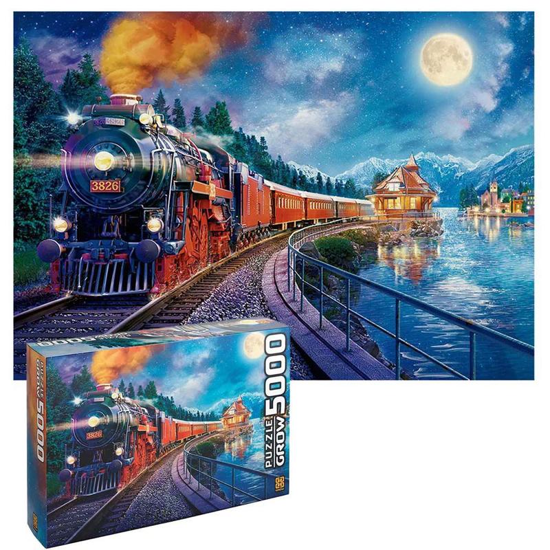 Quebra cabeça puzzle 5000 peças expresso noturno - 03613 - Grow ...