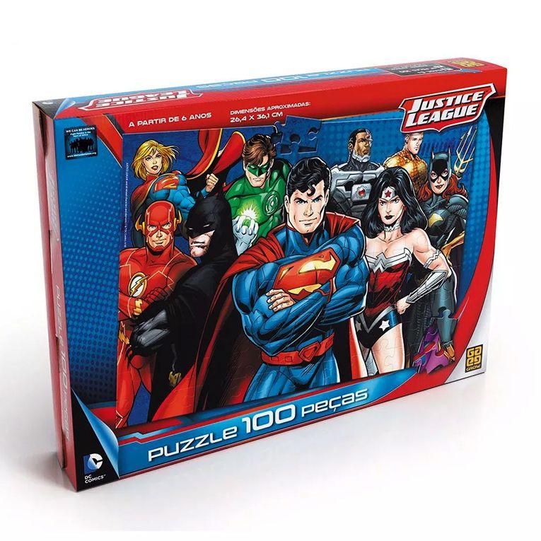 Quebra Cabeça Puzzle Grow 100 Peças Liga Da Justiça Heróis - Quebra ...