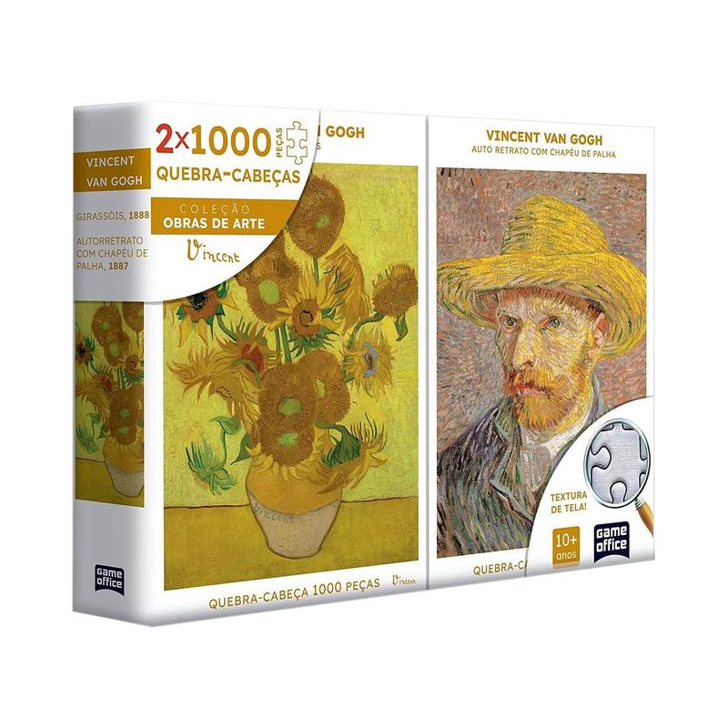 Quebra-Cabeça Vincent Van Gogh G.Office Girassóis e Retrato 1000 Peças ...