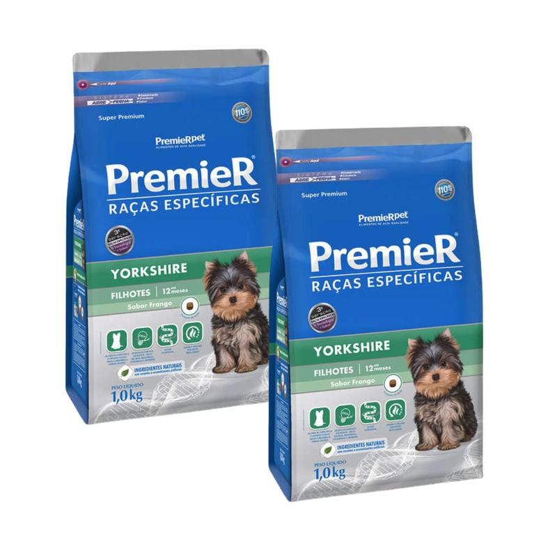 Ração Premier Yorkshire Filhote 1kg para Cachorros Kit-2 - Ração Seca ...